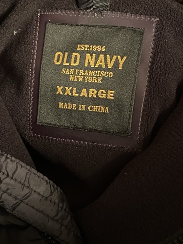 Vintage Old Navy Men’s XXL Black Puffer Jacket Full Zip Insulated Winter Coat - Picture 9 of 12