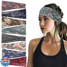 obeoby Headbands for Women, 8 Pack Boho Style Headbands Non Slip Fashion Wide