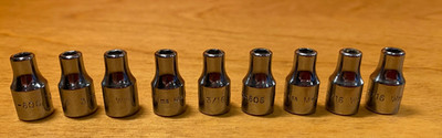 WILLIAMS WMS M-606 3/16'' 6-Point Standard Sockets, 1/4'' Drive, USA, (9-pc)
