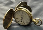 1892 Elgin Pocket Watch 6s 7j Dueber Case Deer Motif 14k Gold Filled Runs