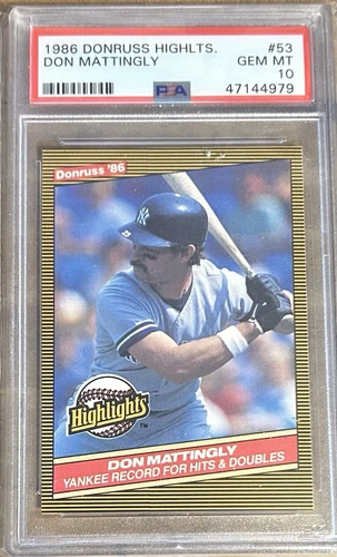1986 Donruss Highlights Don Mattingly Card #53 PSA 10 GEM MINT