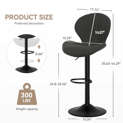 Living Room Chairs 2 Pcs Set Dining Chair Backrest Bar Stools Luxury Modern - Picture 4 of 26