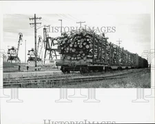 1988 Press Photo Alaskan timber headed to Korea from near Anchorage - lrb20498