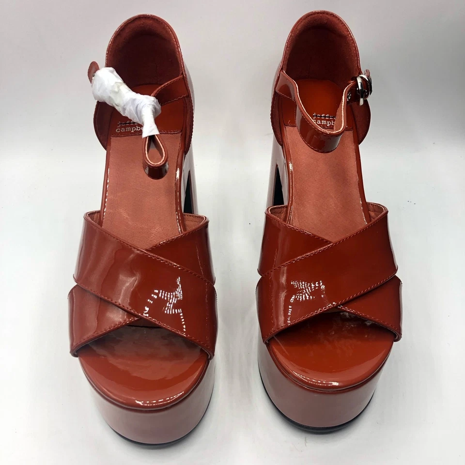 Sandalias Jeffrey Campbell Sevrine polvorientas de charol óxido talla 9 Foto 3 de 4