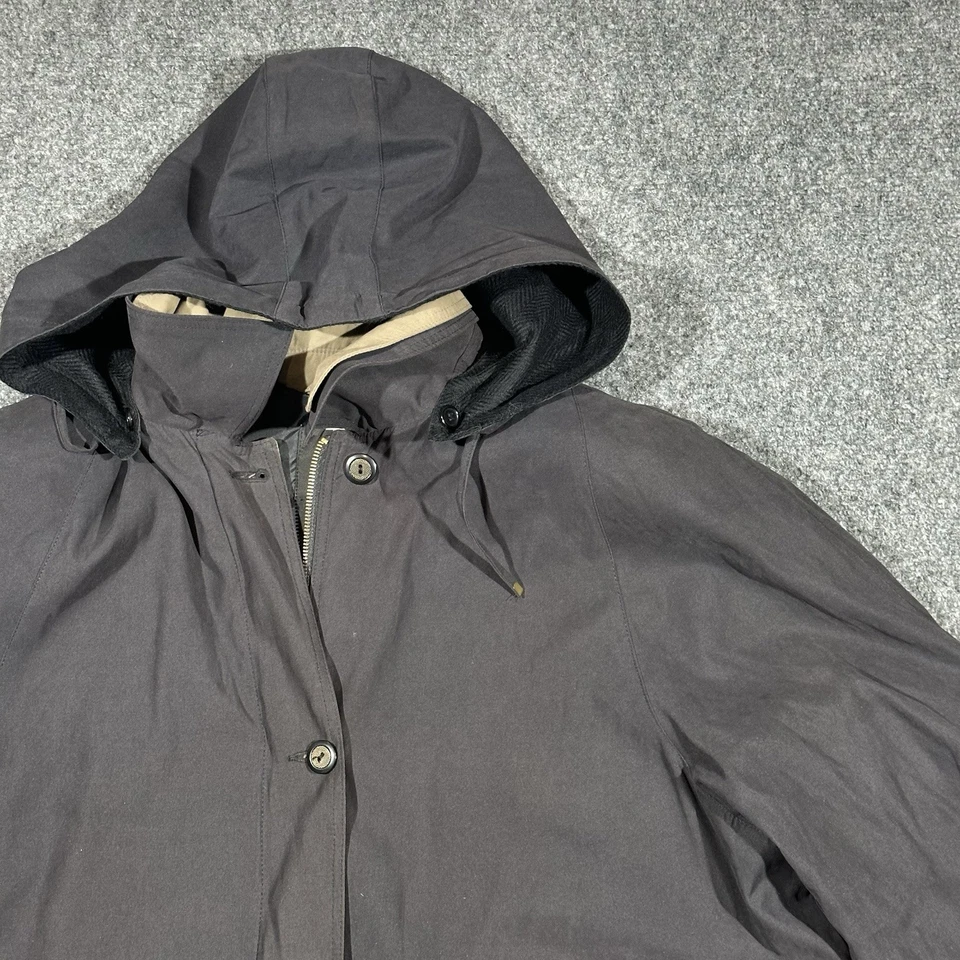 Chaqueta de Invierno Mulberry Street Hombres XL Negra Forro Extraíble Pesado Bolsillos con Capucha Foto 2 de 4