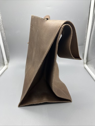 San Antonio Shoemakers SAS Shoe Tote Brown High Quality Leather Tote Lunch Bag - Picture 7 of 13