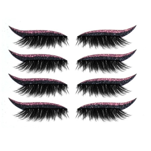 4 Pairs Lazy Eyelash Stickers Self-Adhesive Eye Makeup Stickers Prom Makeup - Picture 15 of 19