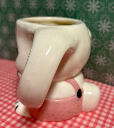 VINTAGE Bunny Rabbit Figural Mug l Kitschy 1970s Handpainted Easter Cup Set of 2 - Picture 3 of 12