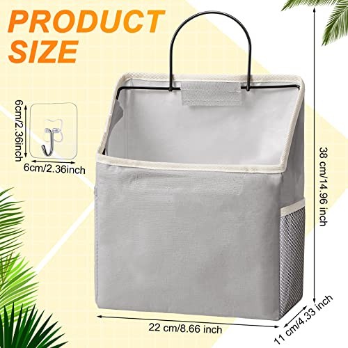 6 Pack Wall Hanging Storage Basket Bathroom Closet Hanging Storage Bag Grey - Picture 7 of 8
