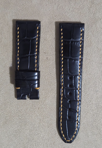 Chopard Authentic Genuine Black Leather Bands Racing straps 20mm Mille 100/65mm - Picture 2 of 12