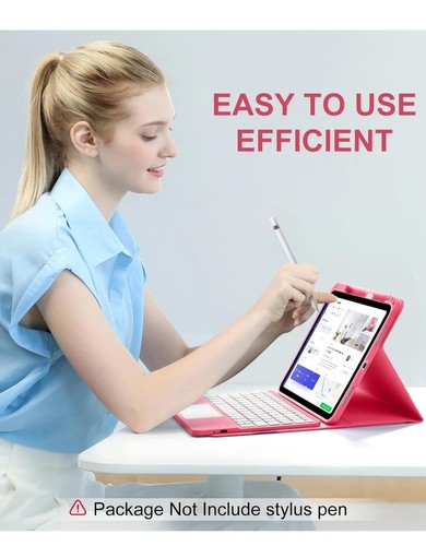 Wireless Keyboard Case For iPad A16 11th + 10th Generation 10.9" W/ Folio Cover - Photo 8/10
