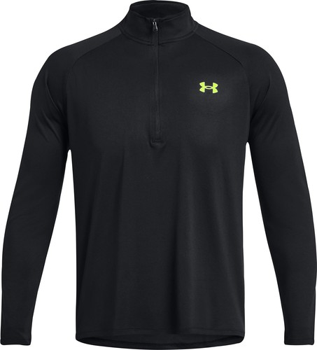 Under Armour Tech Mens Training Top Black Long Sleeve Half Zip Gym Excerise - Picture 4 of 5