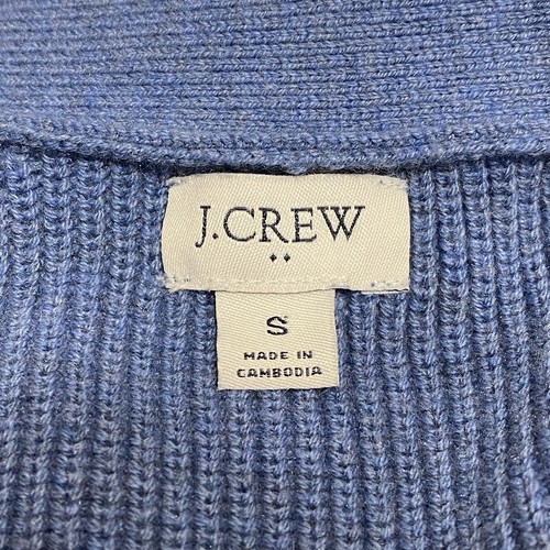 J Crew Strickjacke Pullover weiche Baumwollmischung Damen klein blau adrett Academia " - Bild 6 von 8