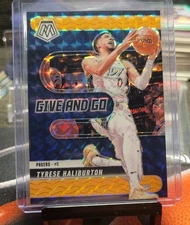 Tyrese Haliburton 2024 Mosaic Give And Go Orange Fluorescent /25