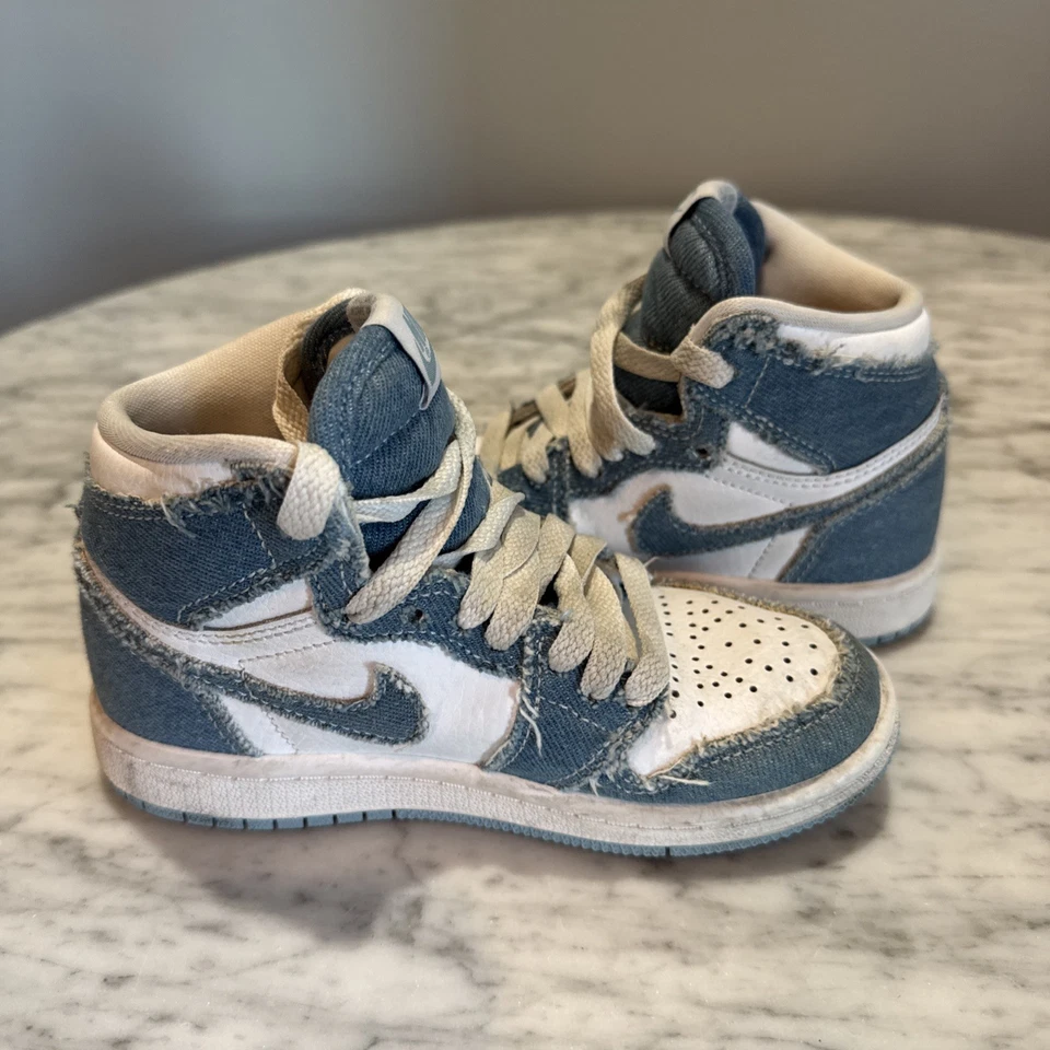 Niños pequeños Nike Air Jordan 1 Retro Alto OG Zapatos 'Denim' CU0450 104 - Talla 11 Foto 3 de 4