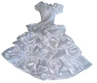 Vintage Fashion Doll Wedding Dress Tiered White Satin Lace Fits Barbie