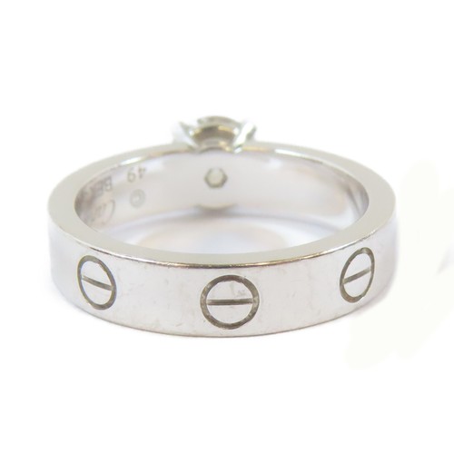 CARTIER Love Solitaire 0.70ct Diamond Ring 18K White Gold Cartier#49 US#4.75 - Picture 4 of 14