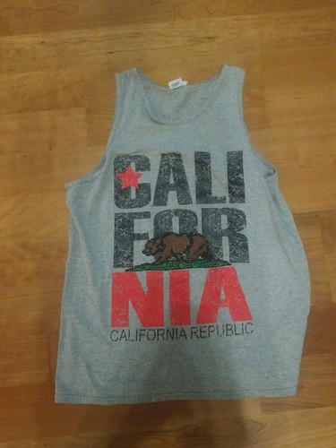 California Republic T-Shirt Cali Star CA Patriot Grizzly Bear Sleeveless - Bild 1 von 2