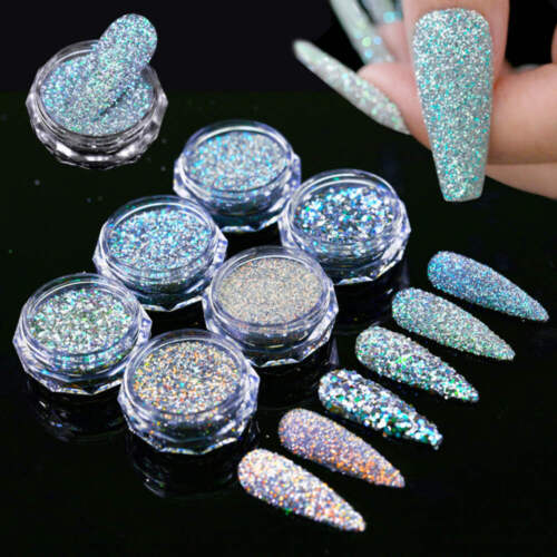 Reflective Glitter Nail Powder Green Red Nail Art Dust Shinning Chrome Pigment D - Picture 9 of 39