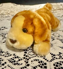 VTG Animal Alley Brown/Tan 6" Puppy Dog Darby Laying Down Stuffed Animal Plush