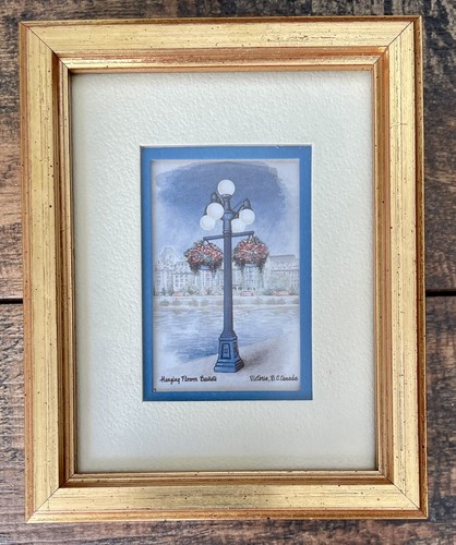 4x5.5” Mini Golden Color Framed Vintage prints Lot Of 2 #2C - Picture 4 of 12