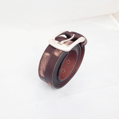 Cintura in vero cuoio marrone mod :SCACCHI - MARRONE - Imagen 2 de 2