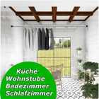 50cm-410cm Teleskopstange Gardinenschiene Ohne Bohren Duschvorhangstange DHL