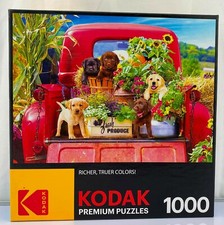 Kodak Premium Puzzles Stowaways Puppy Dog Truck 1000 Pc 19.25×26.625" New!