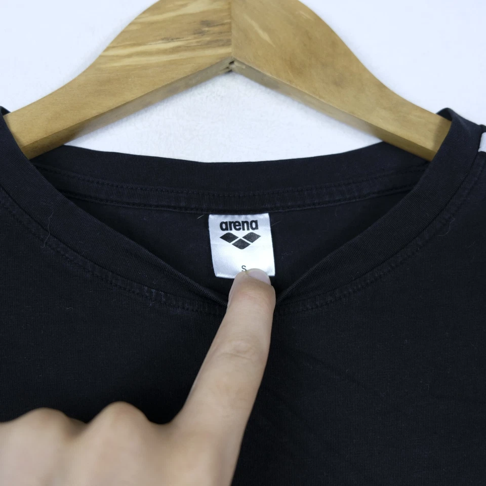 Maglia Arena Taglia S Donna Logo Comodo Cotone Pratico Tinta Unita Nero Woman - Imagen 3 de 4