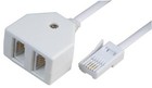 PRO SIGNAL - BT Plug to Double Socket Telephone Extension Lead, 5m