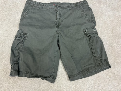 Unionbay Shorts Mens 36 Army Green Cargo Chino Khaki Cotton Pockets Flat Front - 第 1/14 張圖片