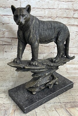 Sculpture en bronze grande taille puma remise cougar panthère lion statue extérieure figurine art