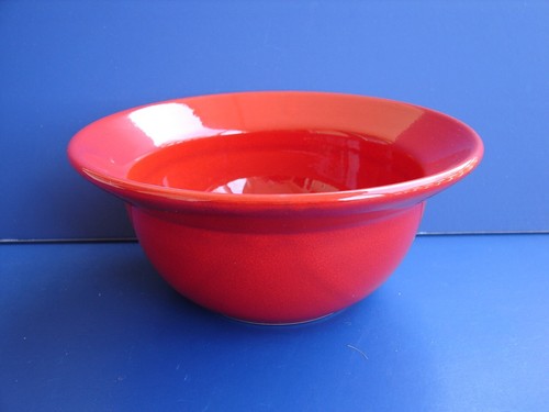 Vintage UNUSED Pier 1 Red Bowl Earthenware 7" Cereal Salad Soup Made in SPAIN - Picture 8 of 9