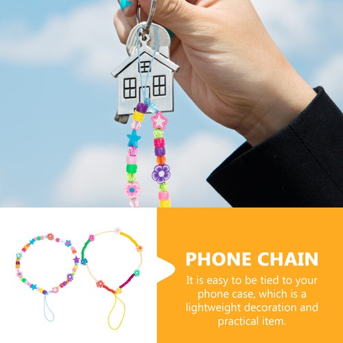 2 Pcs Cell Phone Wrist Strap Cell Phone Acrylic Strap Clay Wrist Chain Strap - Zdjęcie 8 z 12
