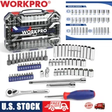 WORKPRO Socket Set 70-Piece 1/4" Drive Socket Set w/ Quick-Release Ratchet SAE