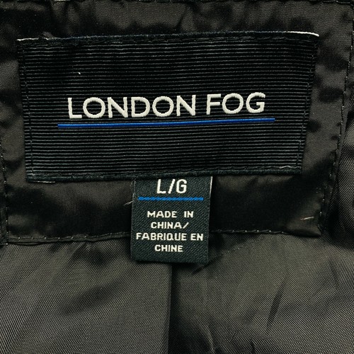 LONDON FOG Black Quilted Down Parka Jacket Coat Size L - Picture 5 of 10