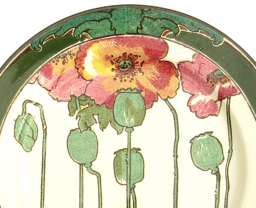 Vintage ROYAL DOULTON Floral POPPY c1910 1920 Dinner Plate Art Nouveau - Picture 5 of 9