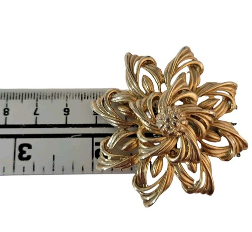 Stella fiocco di neve floreale vintage tono oro diametro 2" - Foto 4 di 4