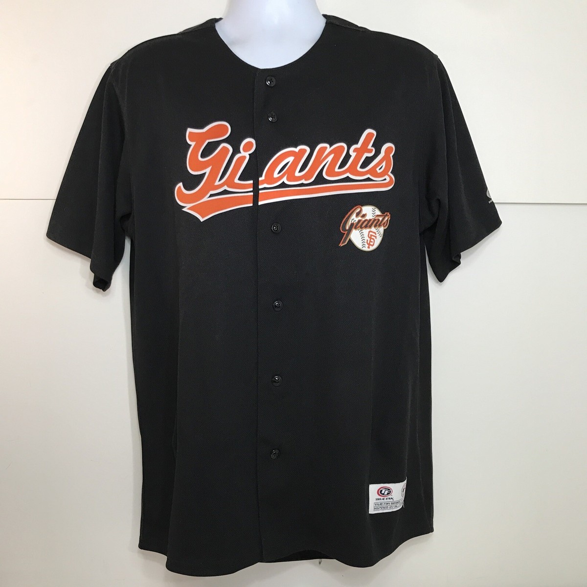 San Francisco Giants MLB True Fan Black Baseball Jersey Men's Medium New NWT