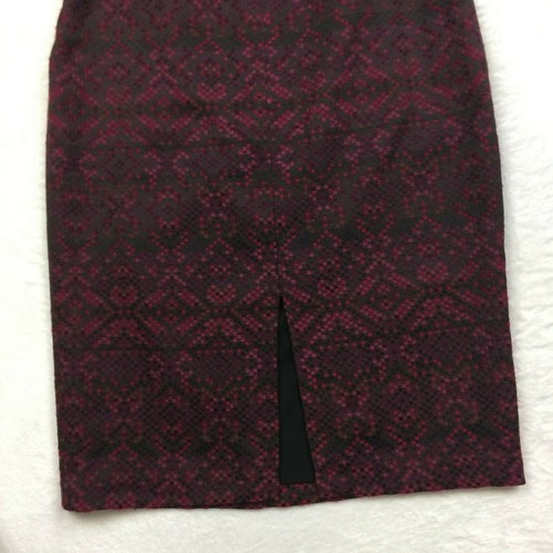 Halogen Pencil Skirt 6P Womans Petite Size Black Purple Front Slit Knee Length - Picture 4 of 11
