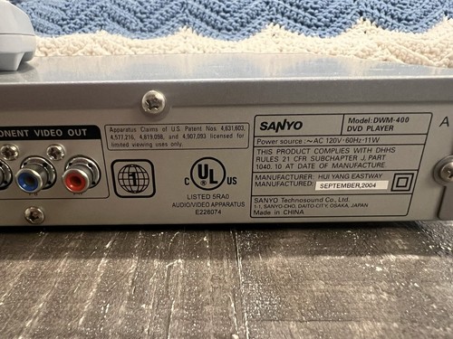 Sanyo DWM 400 DVD Player Cinema Progressive with Remote - Tested - Picture 9 of 11
