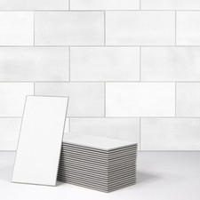 SUNWINGS 100-Sheet 3"x6" Subway Peel and Stick Backsplash Wall Tile