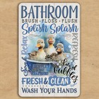 Duck Bath Sign bathroom tin metal ducks in bathtub decor wall art handmade