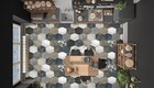 3D Hexagonal Tiles K2175 Floor WallPaper Murals Wallpaper Mural Print Luna 2024