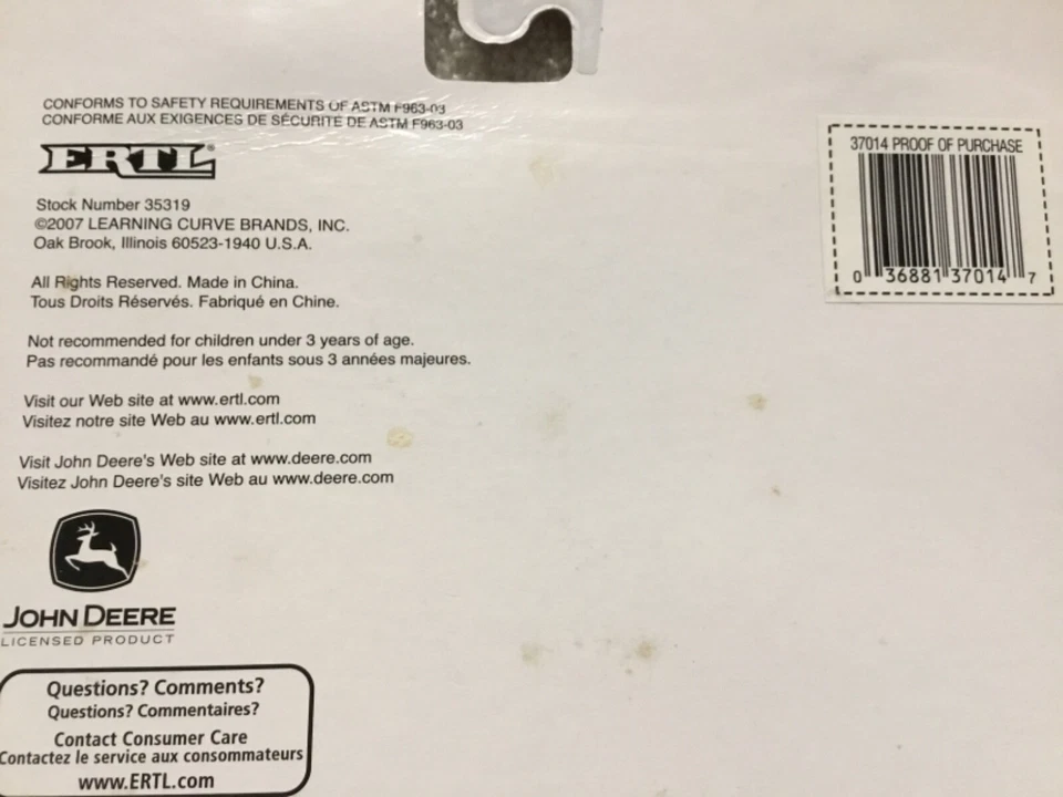 Bulldozer diecast Ertl 1/64 John Deere 35319 nuevo en paquete 37014 Foto 3 de 4