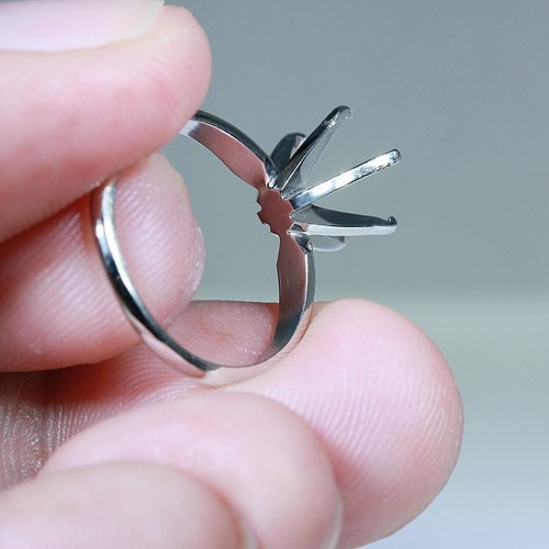 14K Gold 0.76 ct Cushion Cut Diamond Solitaire Engagement Ring G SI1 - Bild 5 von 6
