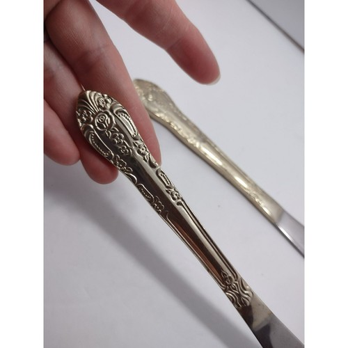 Vintage lot of 2 Gibson butter knife replacement gold plated stainless steel - Picture 3 of 5