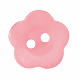 Crendon 2B/1804 | Pink Polyester Flower Button | 2 Holes | 18mm | 25 Pack