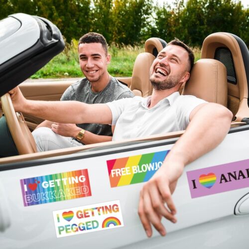 12pcs Funny Gay Lgbt Prank Bumper Stickers Rainbow Car Magnetic Bumper. - Picture 4 of 6