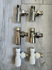 Radiator Valves Set with Lockshield - Angled 15mm - Excellent Finish